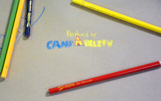 words CampAbility drawn in pencil by camper