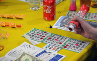 image of bingo with dauber, game card and table