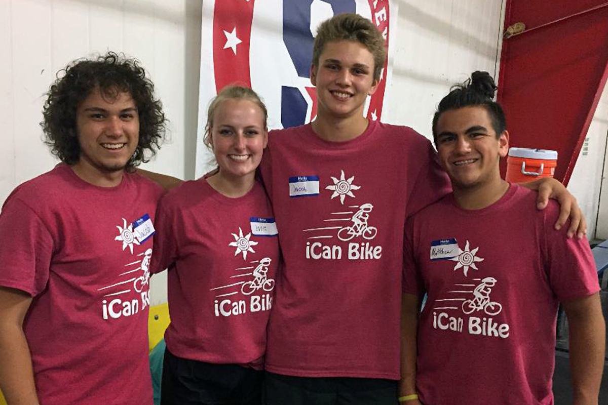 Josie Bucker with fellow iCan Bike volunteers